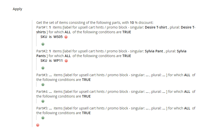 The bundle fields filled for the Desiree t-shirt and Sylvia Pant promotion.