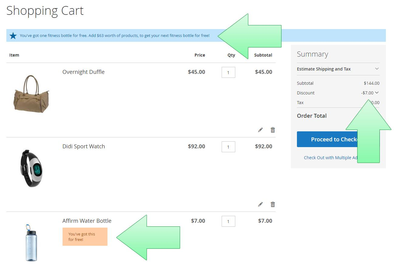 The fitness bottle was auto-added to the cart.