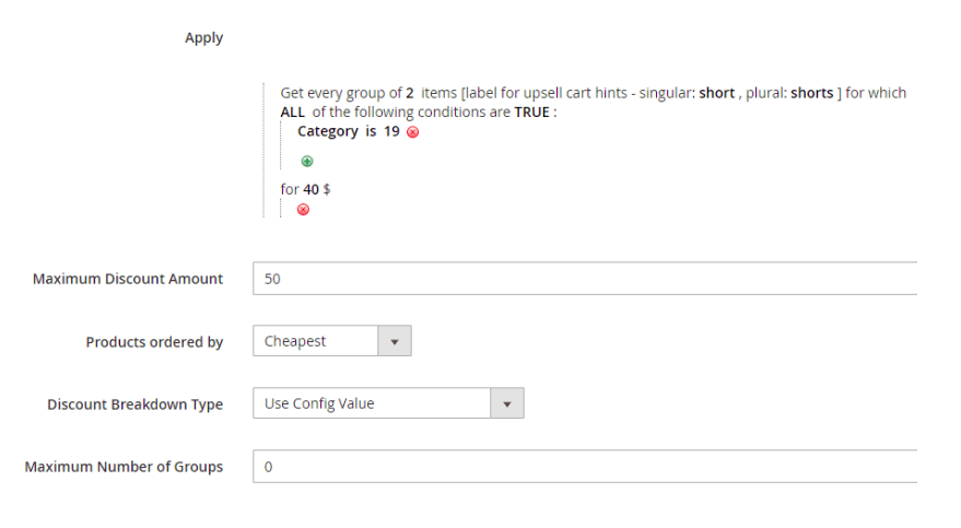 Category Tier - fixed price - rule example.