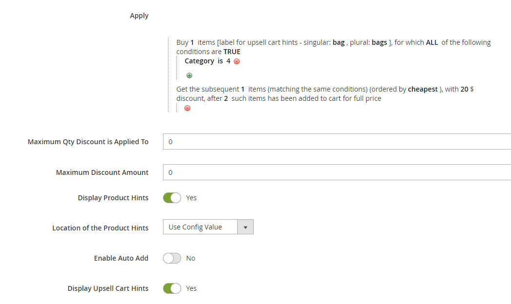 N + M fixed discount rule example.