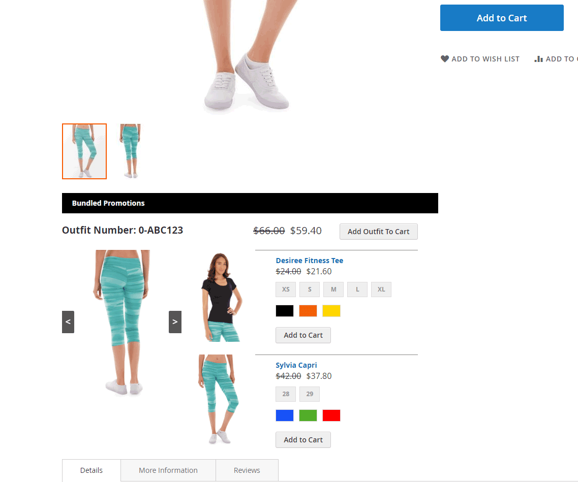 The promo block in the product page.
