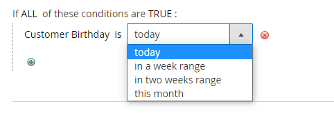 Birthday condition in the cart rule